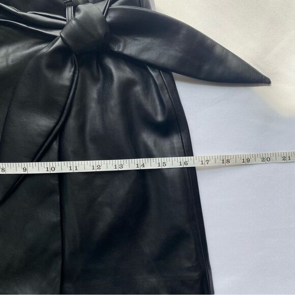 NWT Jason Wu Black Faux Leather Wrap Mini Skirt Size Small - Picture 15 of 16